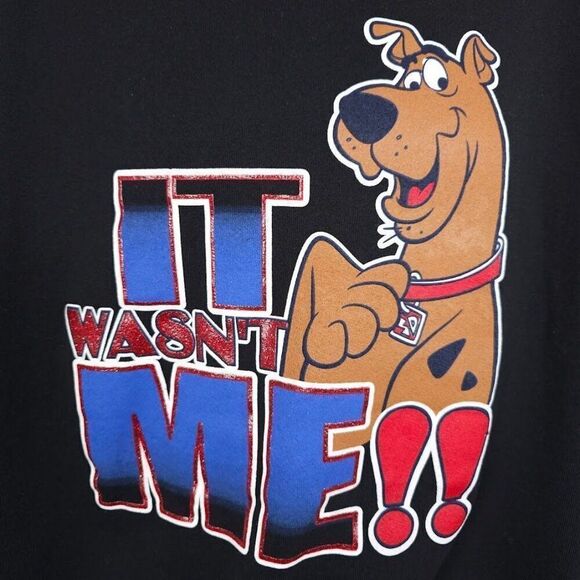 Vintage Scooby Doo Sweatshirt Mens Size XL Black Y2K It Wasnt Me Hanna Barbera - Picture 2 of 6